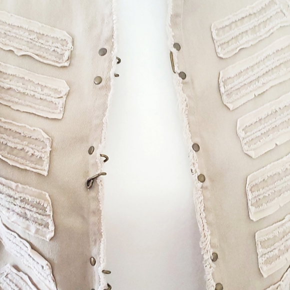 Beige Mystree Cropped Cotton Jacket - Picture 6 of 6